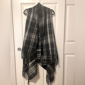 Maurices plaid blanket vest